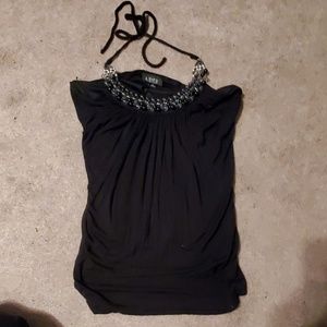 Amy Byer medium womens halter top tie neck